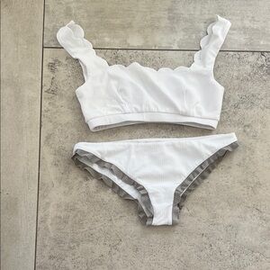 Marysia White Scalloped Bikini Set